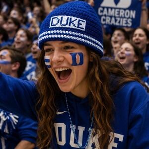 Duke Blue Devils Beanie Hat Unisex Adult OS Blue Stitched Patch crochet handmade